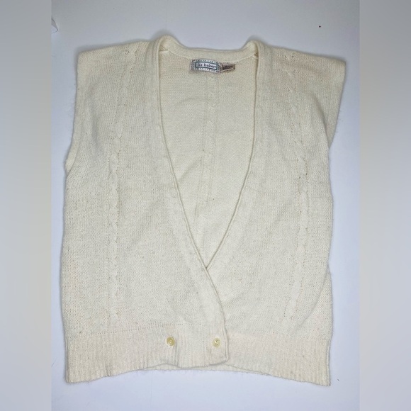 Vintage Liz Baker Angora Rabbit Hair Silk Neutral Minimalistic Sweater Vest 18W - Picture 1 of 11